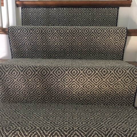 Stair runner installed in Broomall, PA by the team at Carpet Warehouse